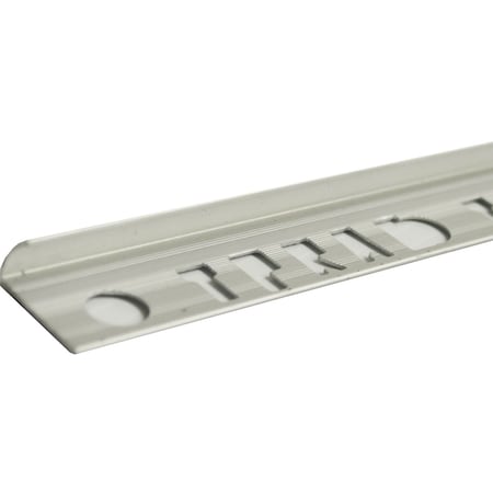 Creaprac MATT SILVER ALUMINUM 3/8 in. x 8 ft. BULLNOSE TILE EDGING TRIM 801550200